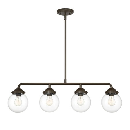Designers Fountain Knoll 60 Watt 4 Light Oil Rubbed Bronze Pendant with Clear Glass Shade 95938-ORB